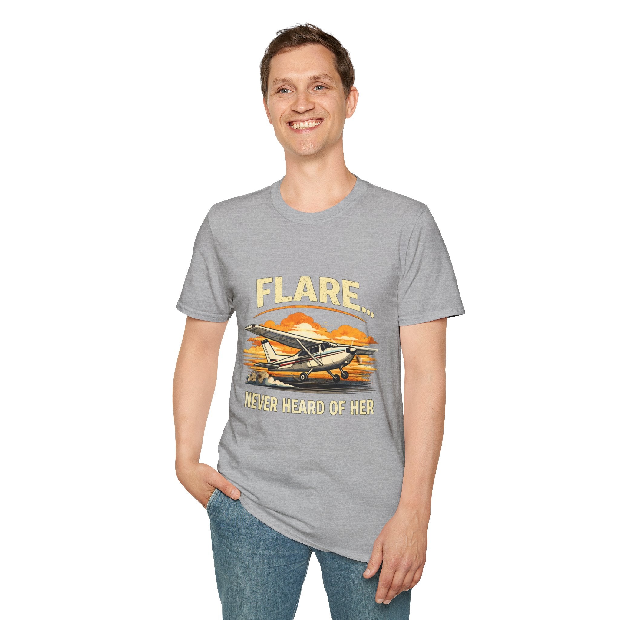 “Flare...Never Heard of Her” - Funny Pilot T-Shirt - Cessna Aviation Tee