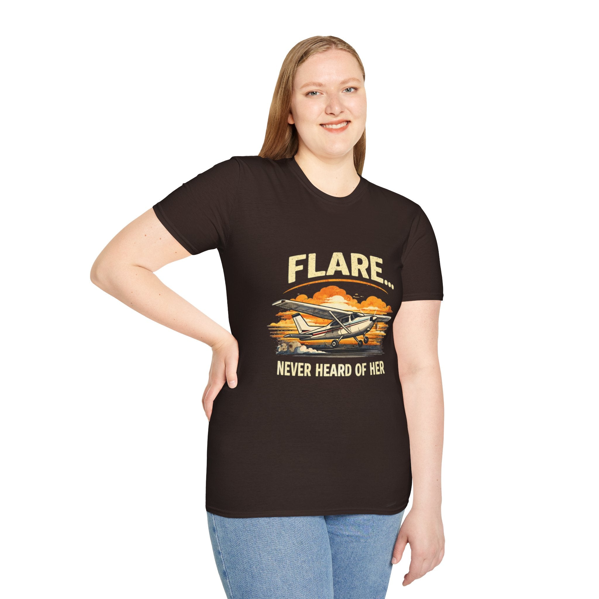 “Flare...Never Heard of Her” - Funny Pilot T-Shirt - Cessna Aviation Tee