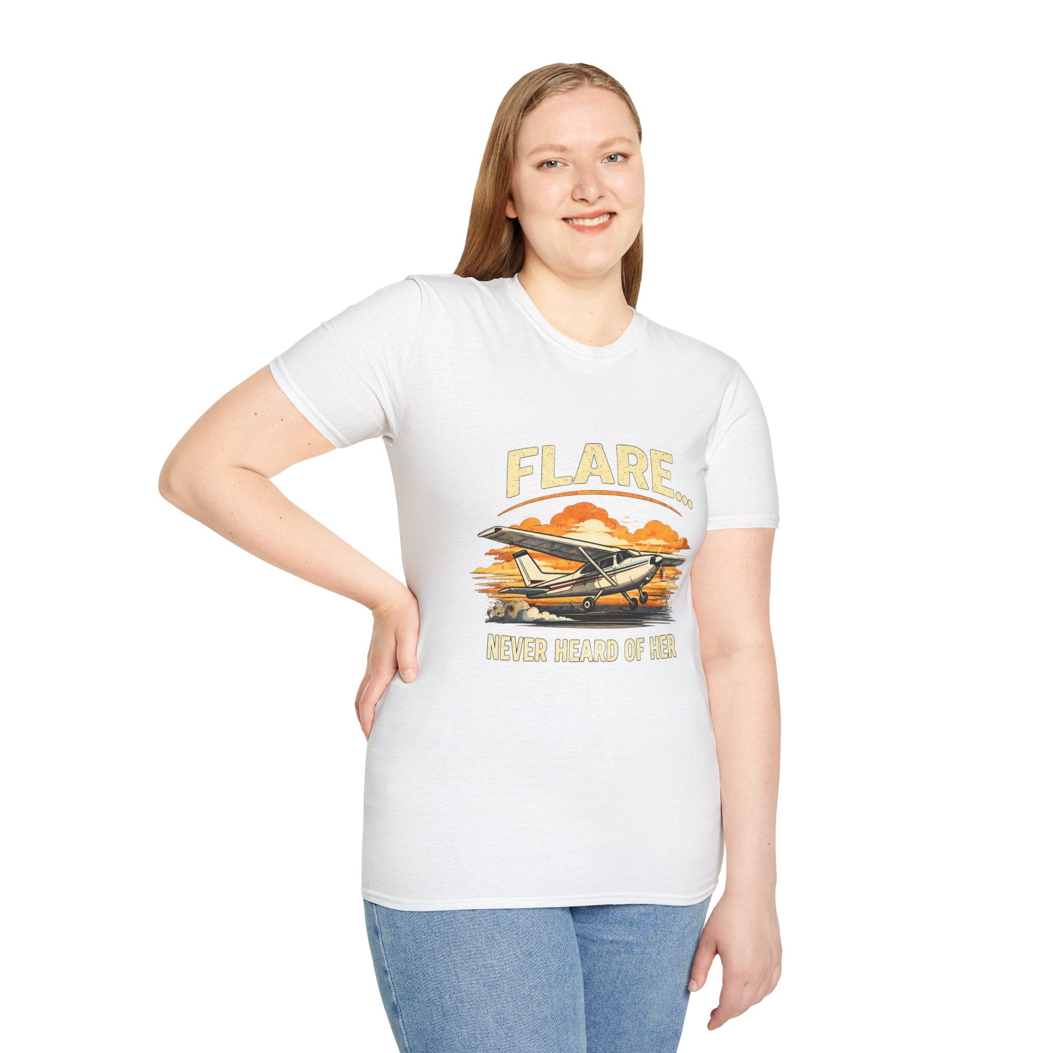 “Flare...Never Heard of Her” - Funny Pilot T-Shirt - Cessna Aviation Tee