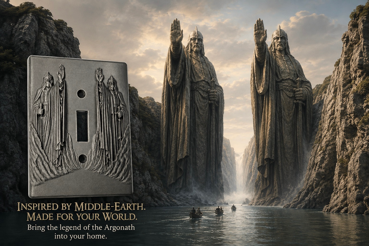 Argonath Pillars of the Kings Light Switch Cover Plate - Lord of the Rings Middle Earth Inspired