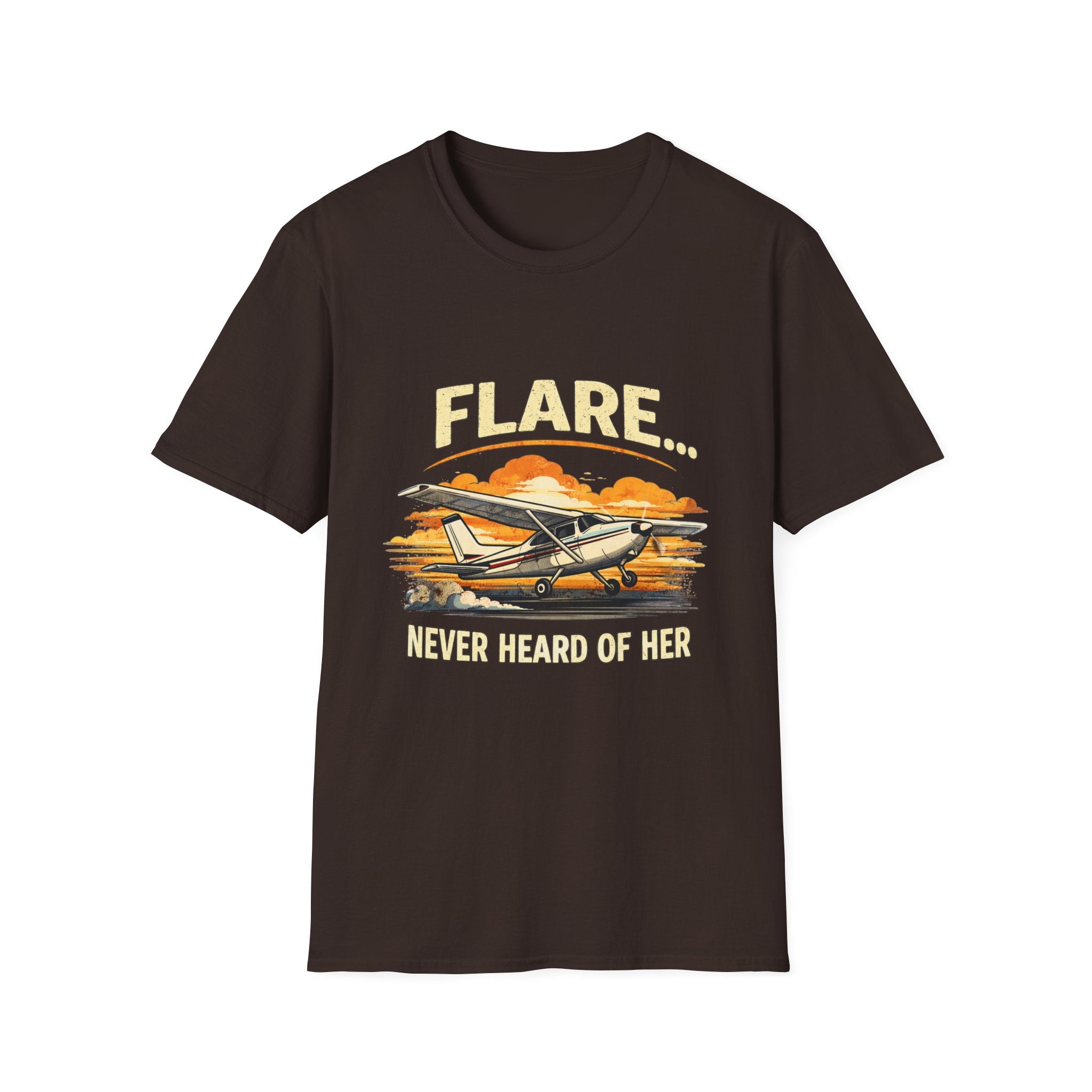 “Flare...Never Heard of Her” - Funny Pilot T-Shirt - Cessna Aviation Tee