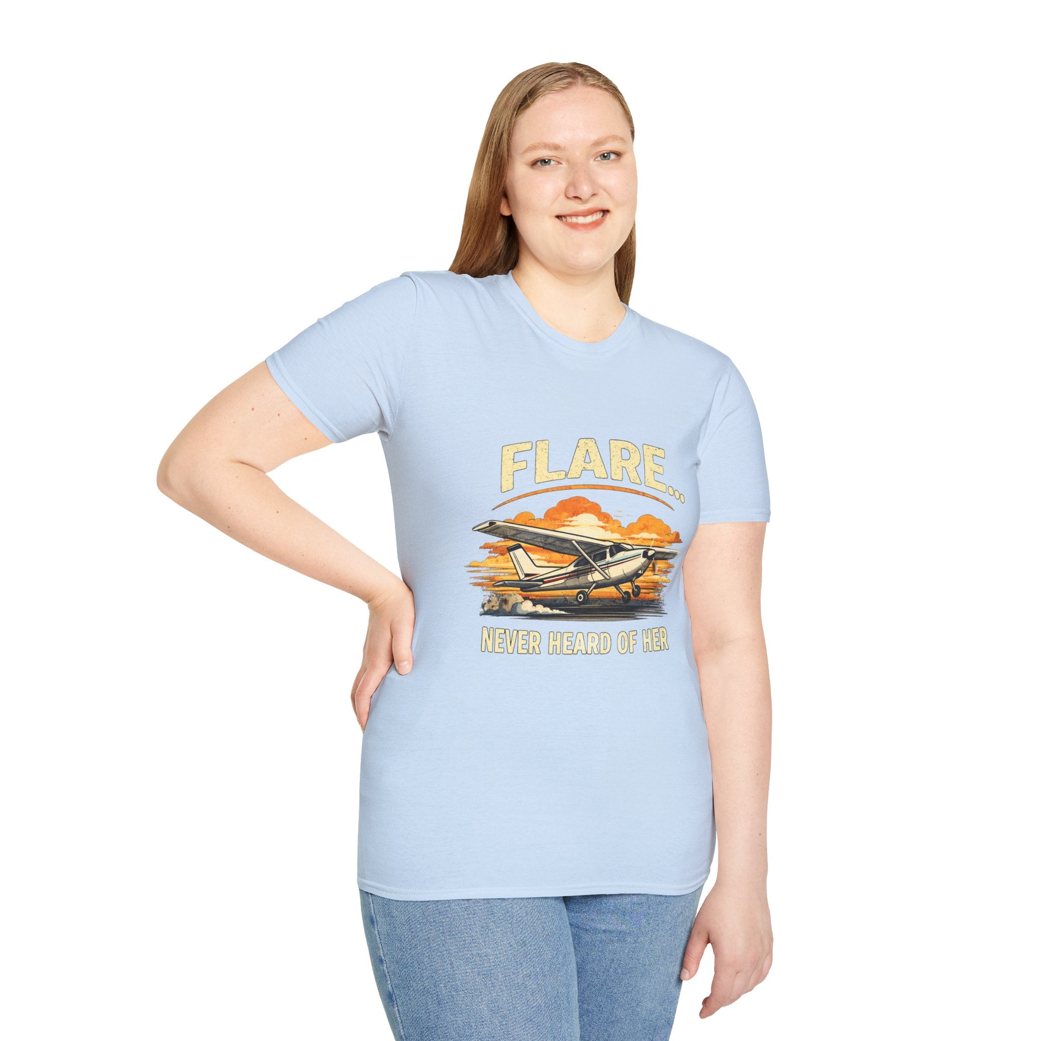 “Flare...Never Heard of Her” - Funny Pilot T-Shirt - Cessna Aviation Tee