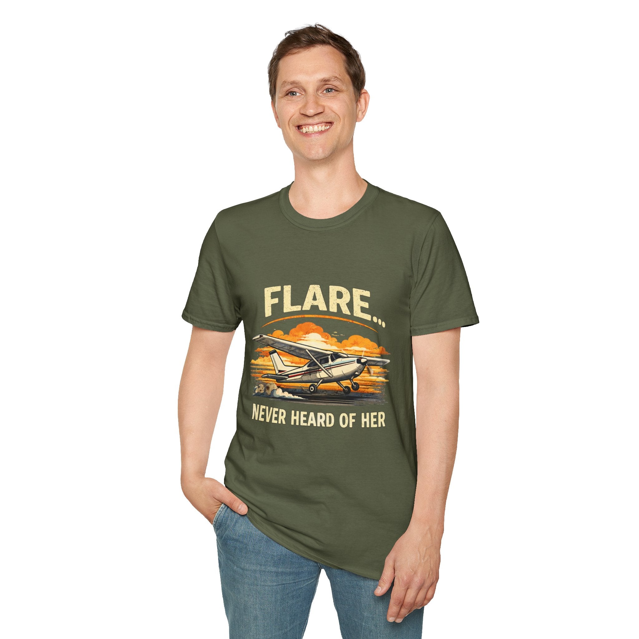 “Flare...Never Heard of Her” - Funny Pilot T-Shirt - Cessna Aviation Tee
