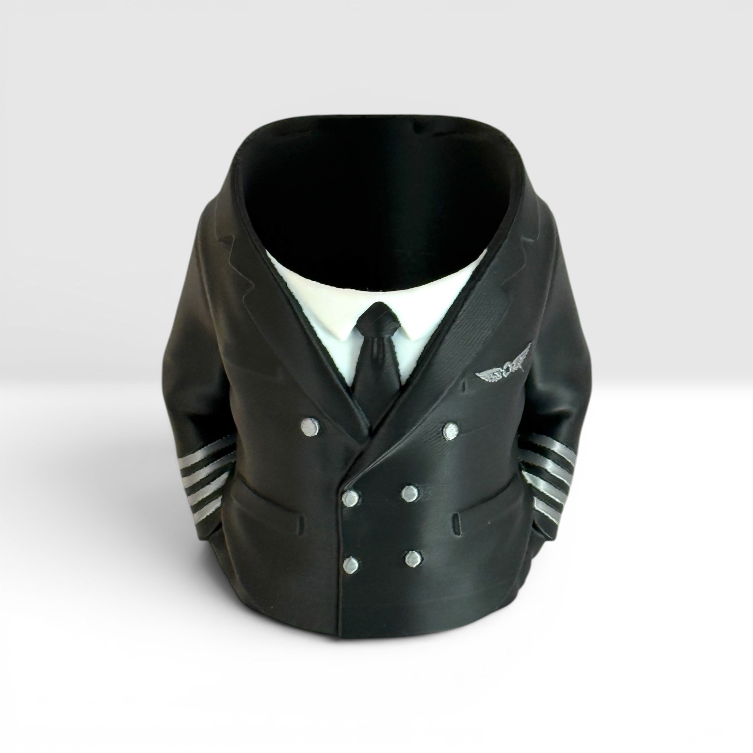 Captain Can Holder (Airline Captain Version) Soda Can or Desktop Pen Holder - Novelty Gift