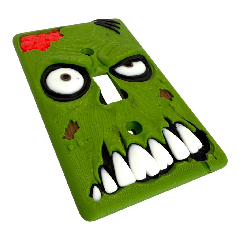 Zombie Light Switch Cover Plate | 3D Printed Horror Wall Decor | Spooky Halloween Light Switch Cover | Creepy Monster Room Decor | Gothic