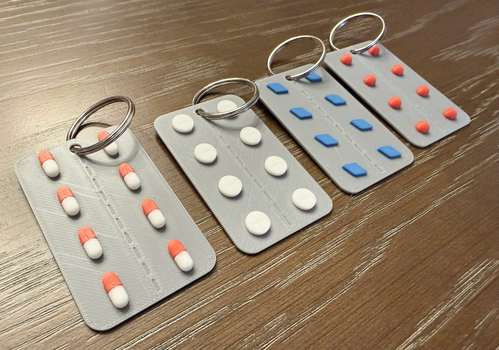 Fake Pill Pack Keychains - Funny Keychains