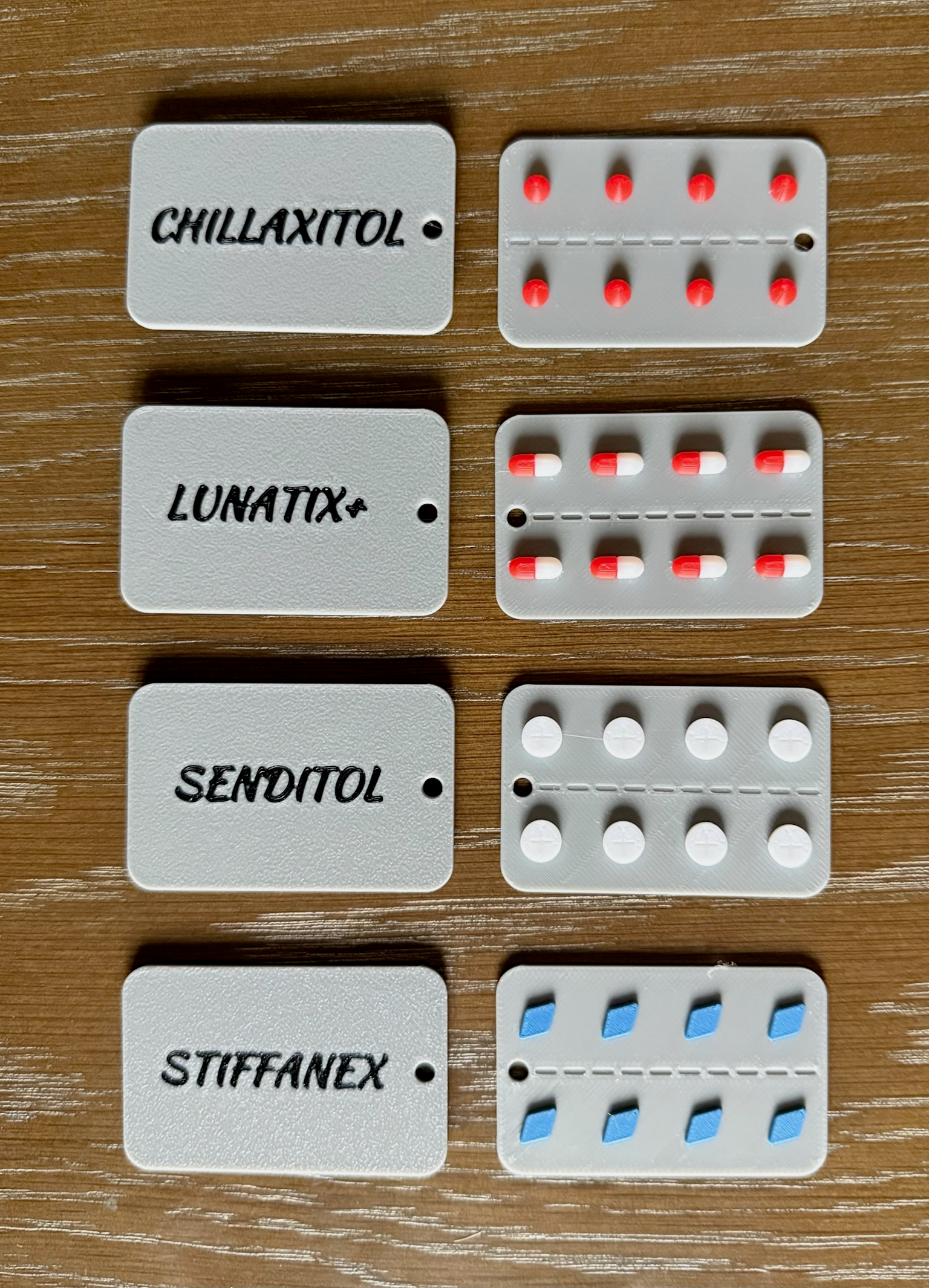 Fake Pill Pack Keychains - Funny Keychains