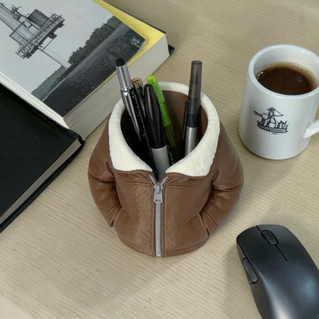 Aviator Jacket Soda Can or Desktop Pen Holder - Novelty Gift for Pilots