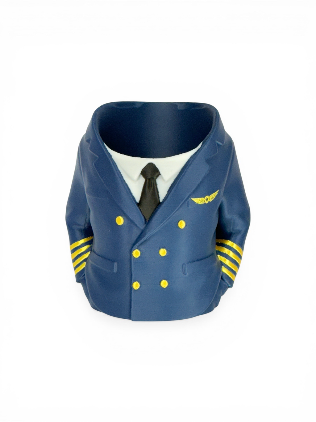 Captain Can Holder (Airline Captain Version) Soda Can or Desktop Pen Holder - Novelty Gift