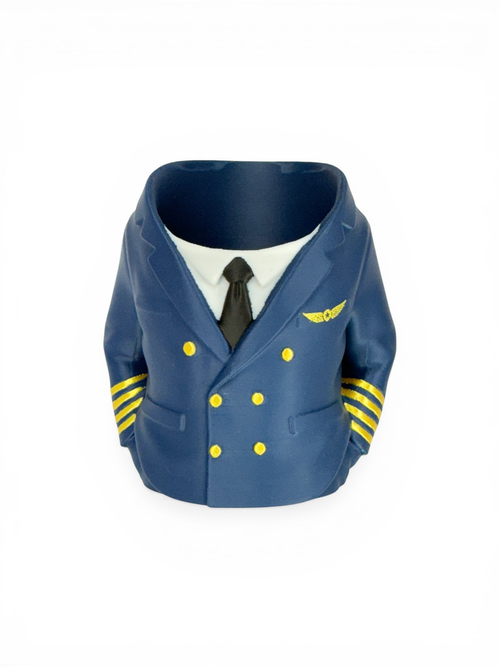 Captain Can Holder (Airline Captain Version) Soda Can or Desktop Pen Holder - Novelty Gift