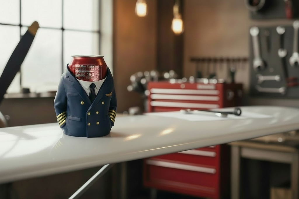 Captain Can Holder (Airline Captain Version) Soda Can or Desktop Pen Holder - Novelty Gift