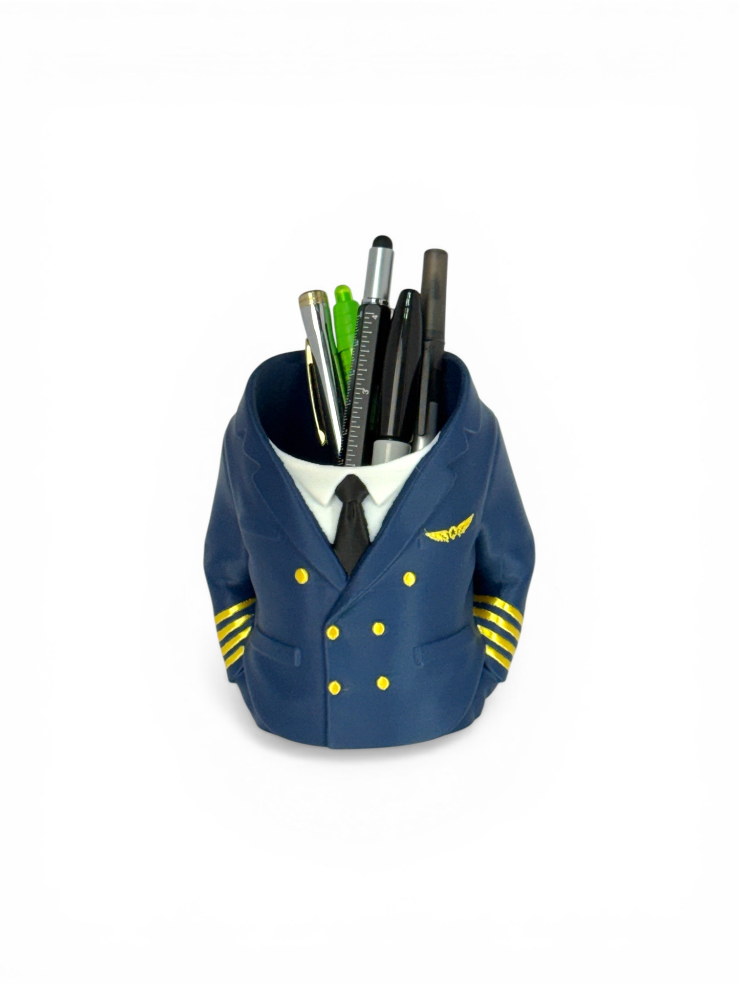 Captain Can Holder (Airline Captain Version) Soda Can or Desktop Pen Holder - Novelty Gift