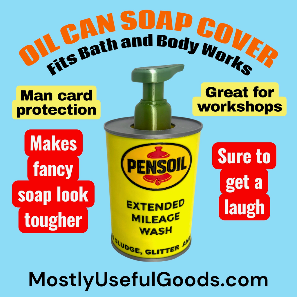 Funny, Novelty, Manly, Mock Pennzoil Oil Can Soap Bottle Cover (Fits Bath and Body Works Hand Soaps)