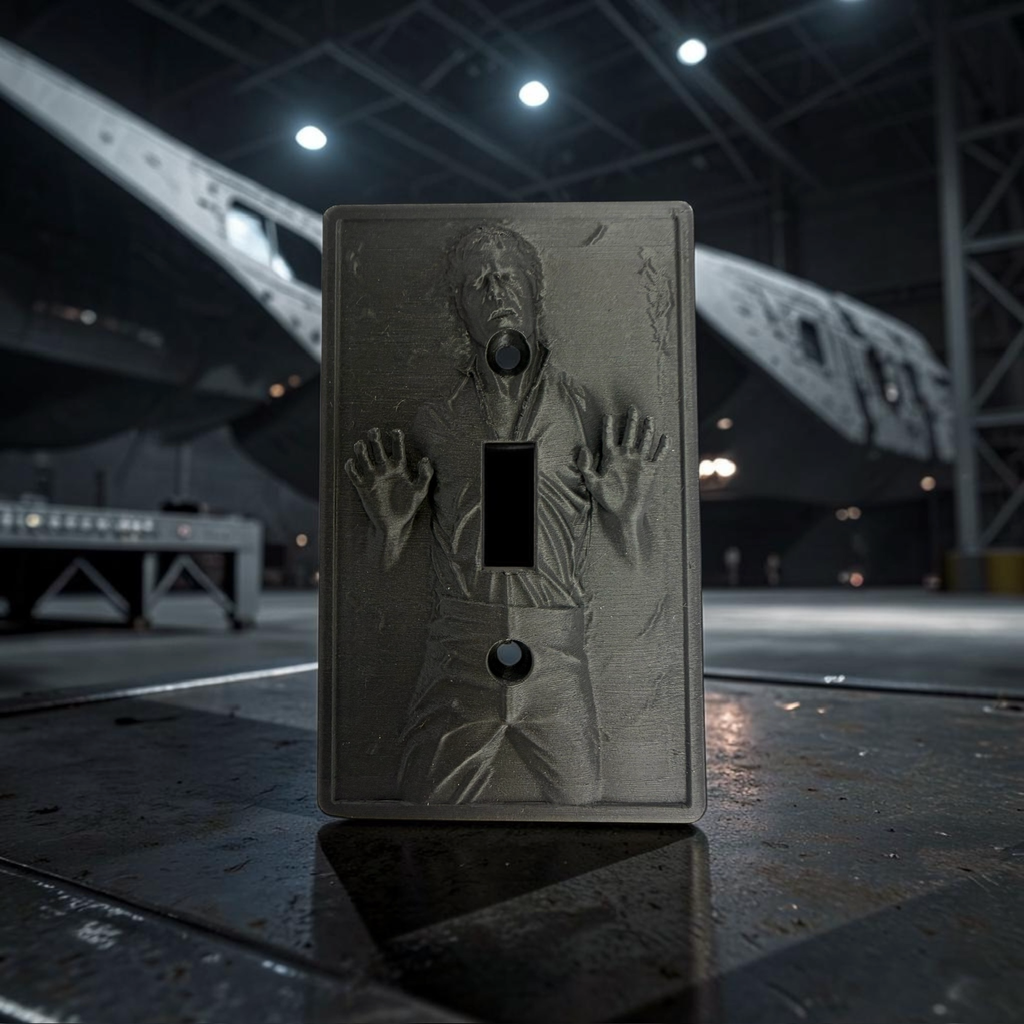 Frozen in Carbonite Light Switch Cover Plate | 3D Printed Sci-Fi Wall Decor | Geek Room Decor | Game Room Switch Plate | Gift for Movie Fans