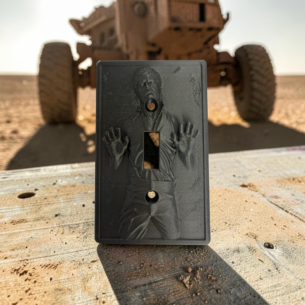 Frozen in Carbonite Light Switch Cover Plate | 3D Printed Sci-Fi Wall Decor | Geek Room Decor | Game Room Switch Plate | Gift for Movie Fans