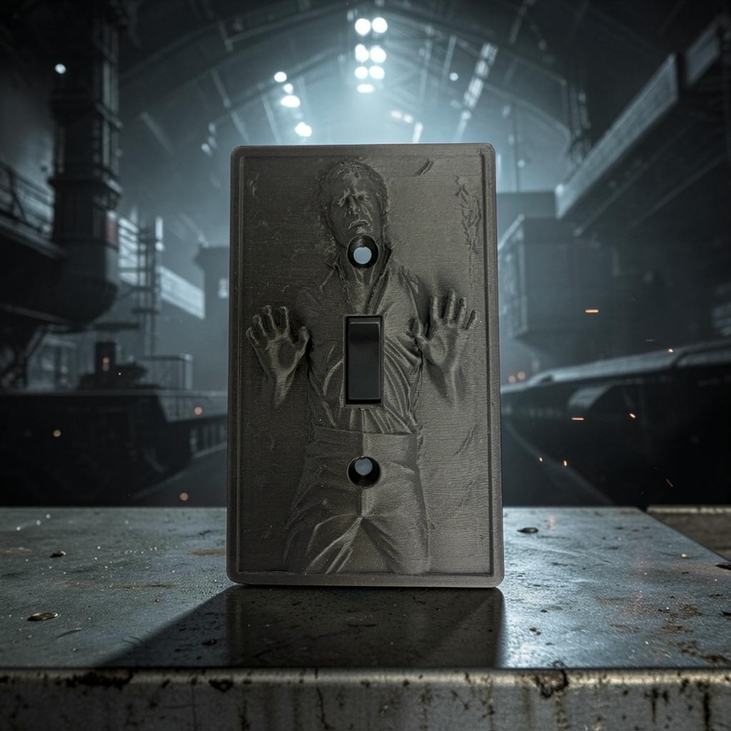 Frozen in Carbonite Light Switch Cover Plate | 3D Printed Sci-Fi Wall Decor | Geek Room Decor | Game Room Switch Plate | Gift for Movie Fans