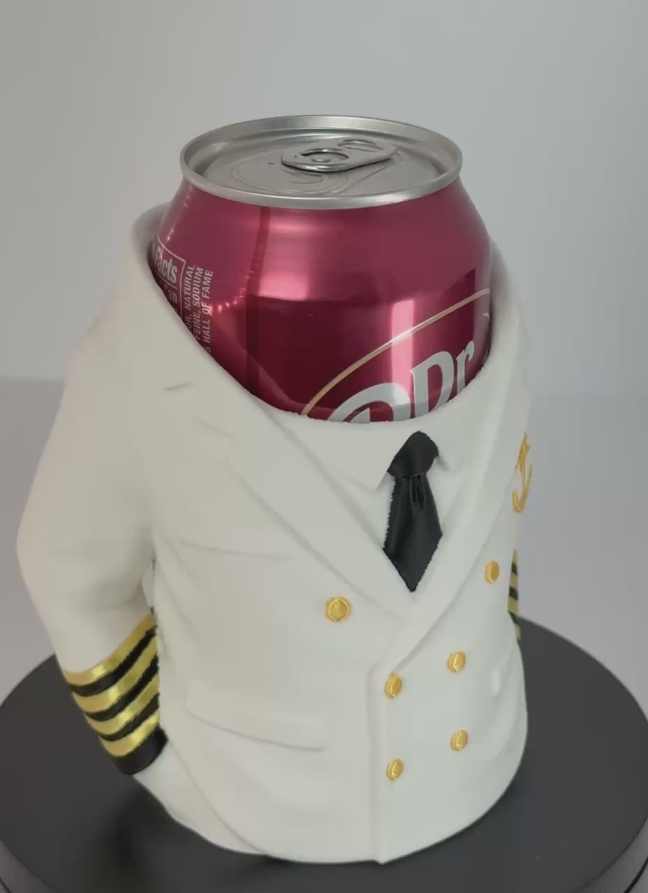 Captain Can Holder (Ship or Yacht Captain Version) Soda Can or Desktop Pen Holder - Novelty Gift
